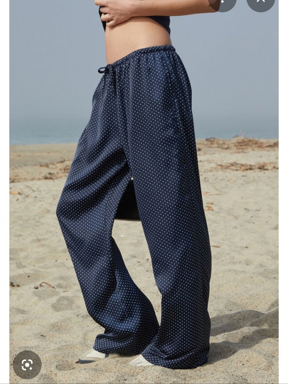 Super Soft Stretchy Blue & White Micro Polka Dot Pajama Pants sz XXL